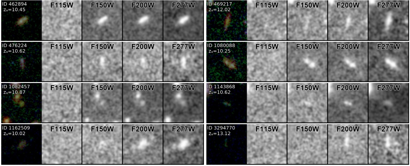 Example z > 10 galaxy morphologies
